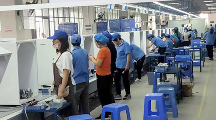 生產(chǎn)實(shí)況！金環(huán)電器開(kāi)展客戶(hù)TCL滾筒衣服烘干機(jī)生產(chǎn)